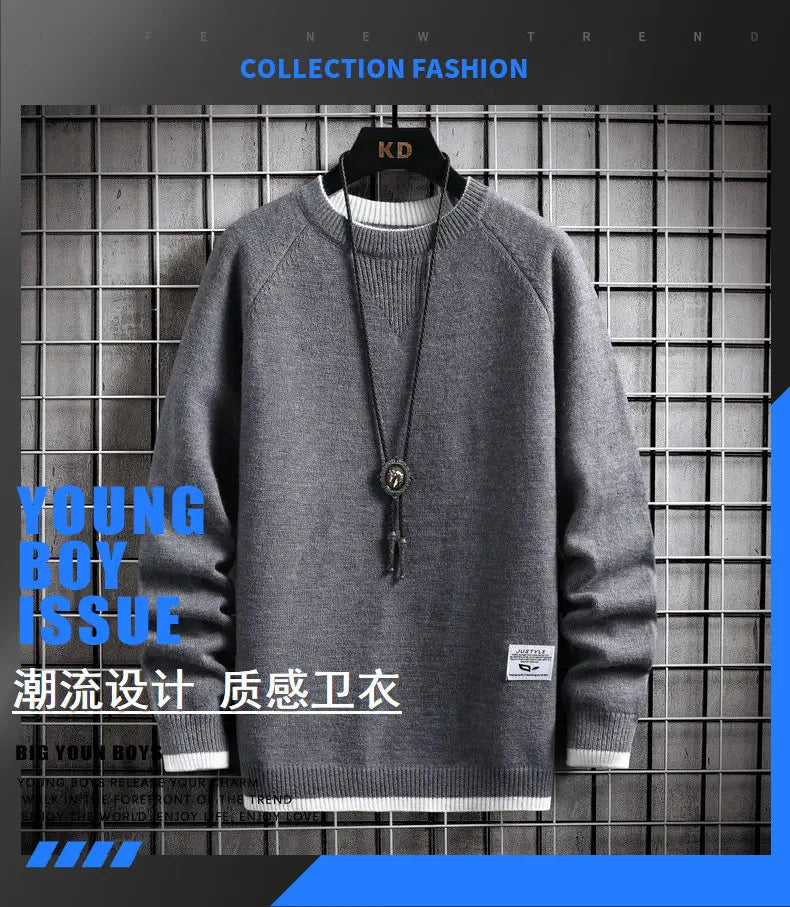 Brand Clothing Men Winter High Quality Knitted Sweaters/Male Slim Fit Solid Color Round Neck Pullover Man Casual Sweaters 3XL Street King Limited