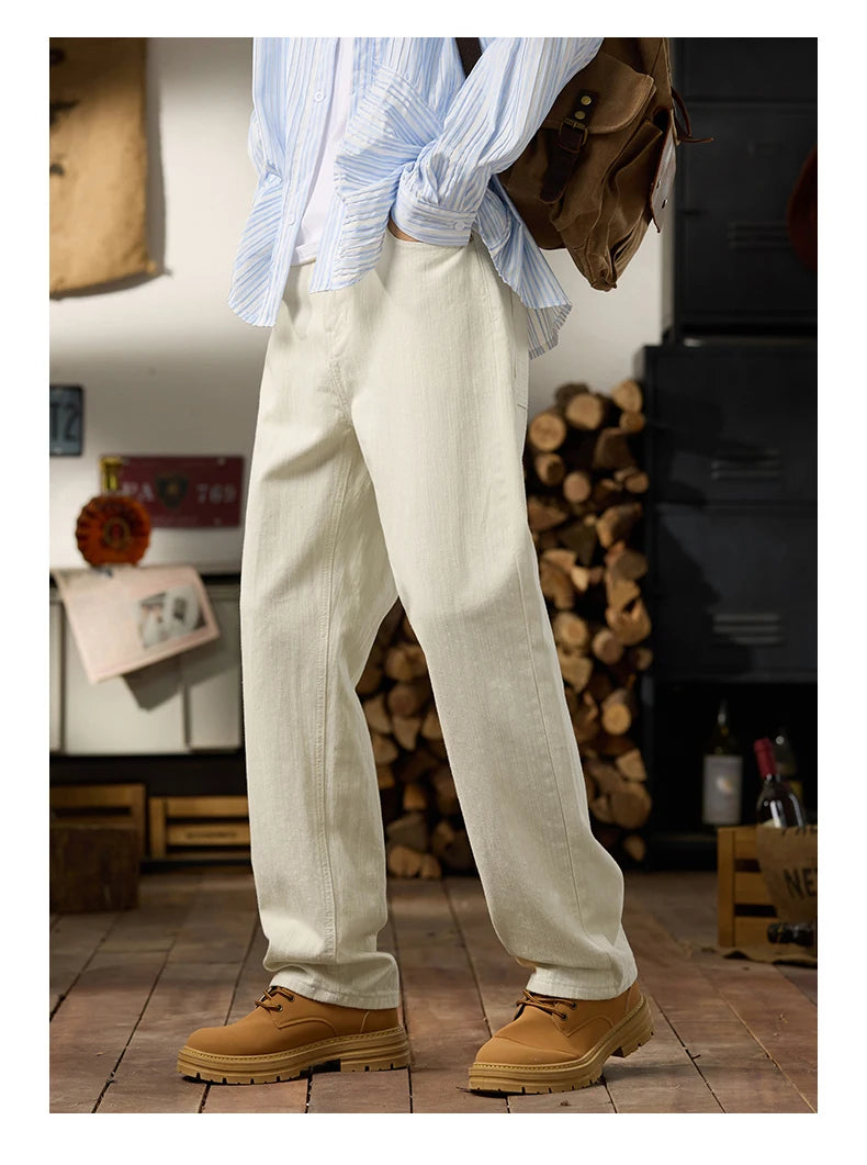 men classic fashion vintage casual loose plus size 28 42 straight white soft denim jeans pant cityboy jeans long trousers man unique jeans style 2004