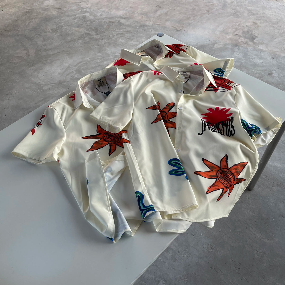 24SS Vintage Retro Starfish Direct Print High-Street Casual Beach Style Quality Short Sleeve Shirt Street King Limited