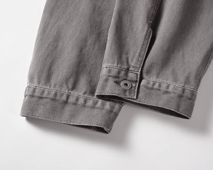 2023 autumn and winter solid color washed gray jeans jackets for men harajuku cleanfit baggy y2k denim coat oversized loose tops unique jeans style 48
