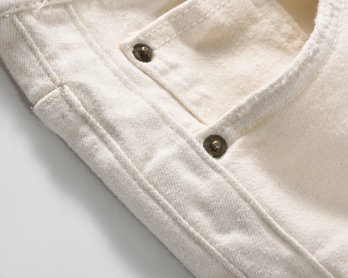 high street white color solid cleanfit casual jeans for men straight baggy pockets loose cargo pants y2k oversize denim trousers unique cargo style 1175