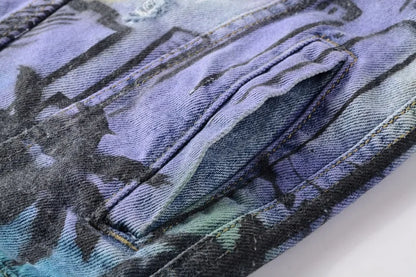 new 2023 gentleman men long chemist embroidered coconut graffiti denim baseball coats jackets abstract digital coat warm 72 unique jeans style 4613