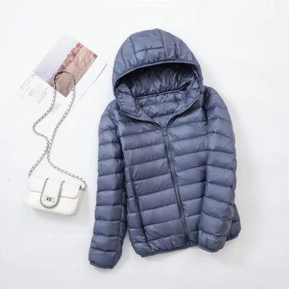 plus size thin light down jacket women 2023 autumn winter slim short hooded warm white duck down coat women outerwear streetwear unique shorts style 4250