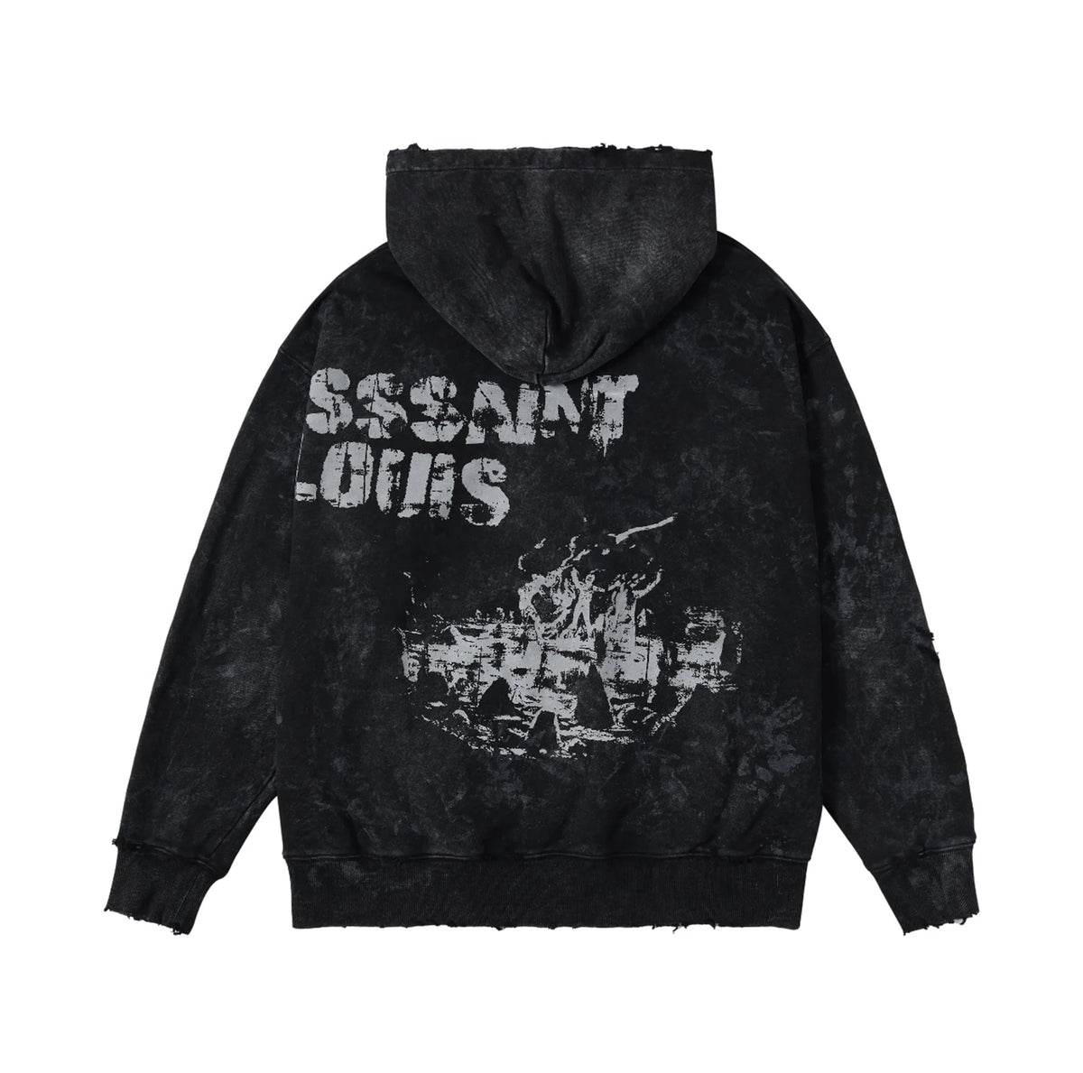 SSAINT LOUIS Vintage Fashion High-Street Retro Casual Loose Letter Printed Hooded Sweatshirt Hoodies Street King Limited