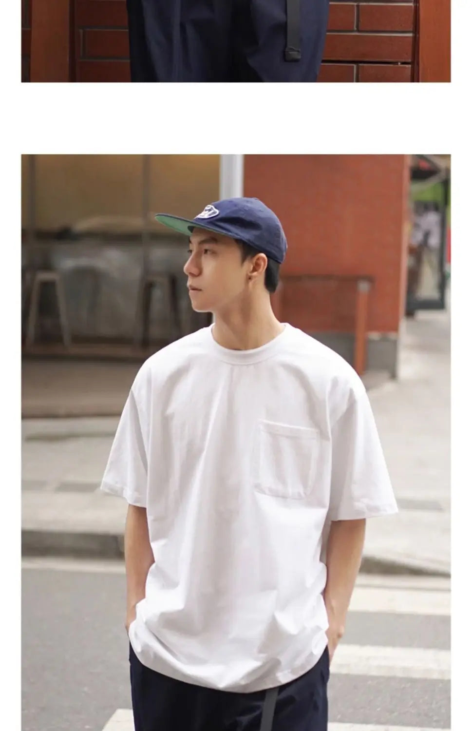 Korean trendy printed graphic T shirt street basic men y2k solid color simple personality pocket retro oversized T shirt Street King Limited