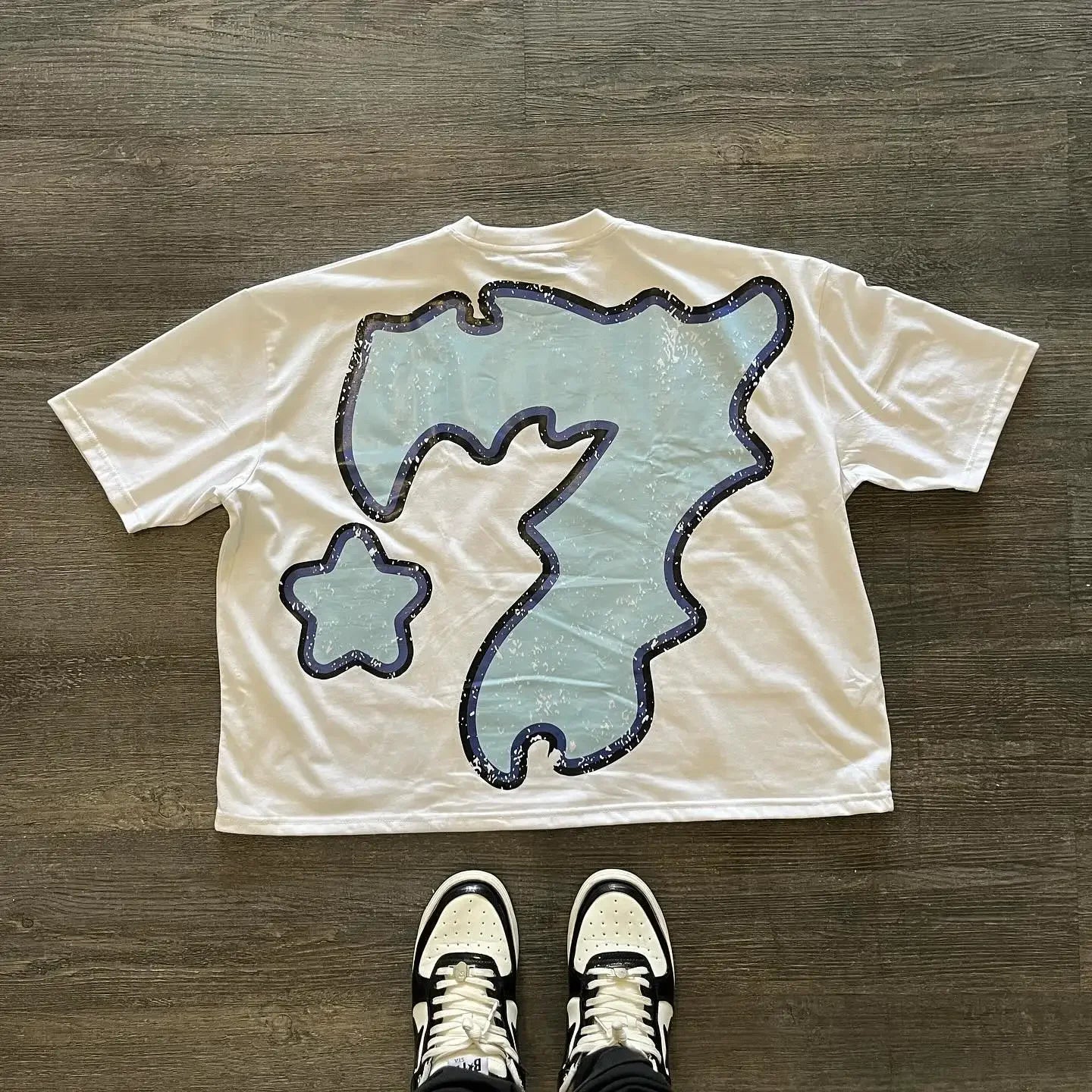 Y2K Fashion Portrait Pattern Printed Short Sleeve T-Shirt Men's 2024 Goth Couple Casual Loose Versatile Oversized Shirt Top Street King Limited