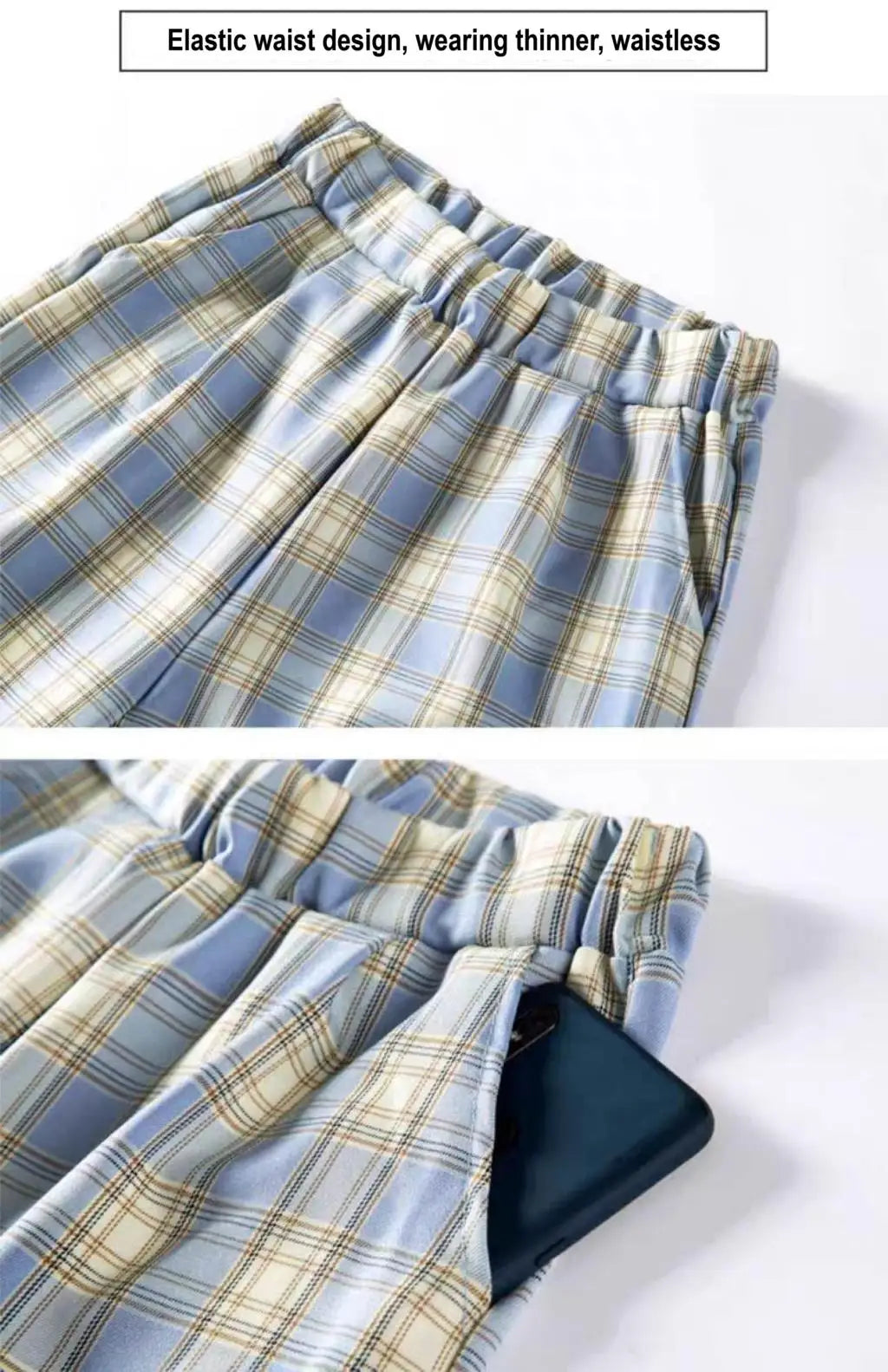 Checkered Pants Plaid Women's Free Shopping Loose Straight Wide-leg Wild Straight Casual Plaid Street King Limited