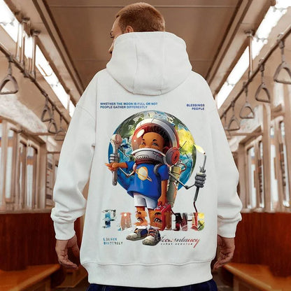 Autumn Anime Astronaut Boy Print Hoodie Sweatshirts Hombre Oversized Hip Hop Casual Fleece Hoody Y2K Vintage Streetwear Hoodies Street King Limited