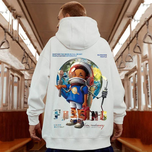 Autumn Anime Astronaut Boy Print Hoodie Sweatshirts Hombre Oversized Hip Hop Casual Fleece Hoody Y2K Vintage Streetwear Hoodies Street King Limited