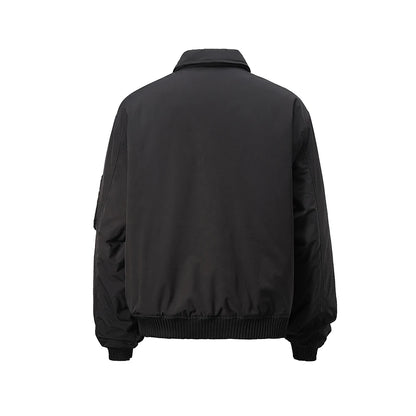 streetwear solid color baggy winter thick outwear jackets for men lapel casual loose windbreaker cotton padded clothes oversized relaxed fit trousers