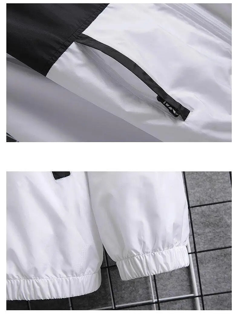 man windbreaker jacket autumn outdoor hooded sports windbreak running men jackets urban fashion pants
