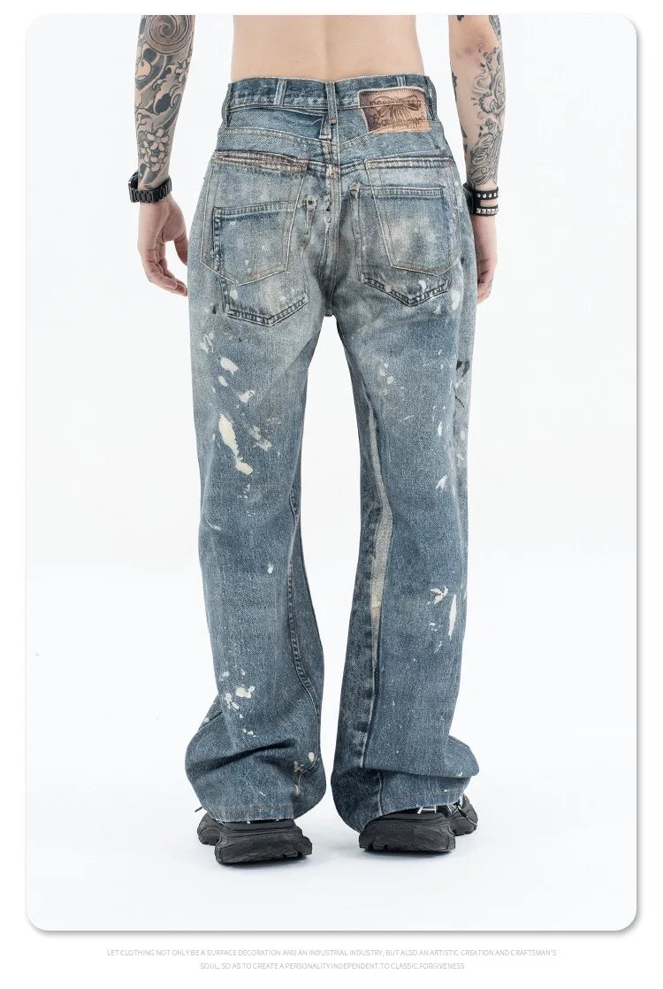 Graffiti splash ink paint baggy jeans Street King Limited