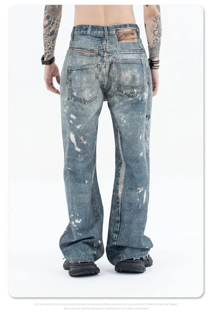 Graffiti splash ink paint baggy jeans Street King Limited