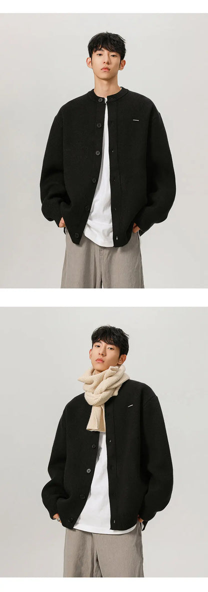900G High Quality Thicken Baseball Cardigan Sweater Men Fashion Loose Causal Knitted Sweater Coat Cityboy Jumper Jacket Street King Limited