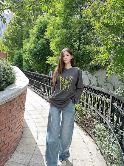2024 New Arrival We11D- Brand Fashion Autumn High-Street Letter Foaming Cotton Casual Loose Distressed Sweater Pullover Street King Limited