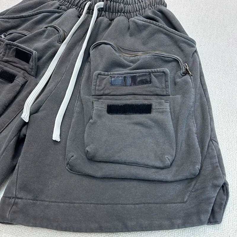 Multi-pocket zipper tactical overalls feature heavyweight shorts Street King Limited