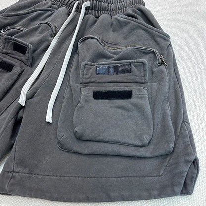 Multi-pocket zipper tactical overalls feature heavyweight shorts Street King Limited