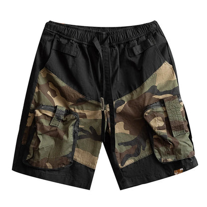 y2k shorts summer american street multi pocket camouflage workwear mens shorts trendy casual five quarter pants mens clothing unique shorts style 446