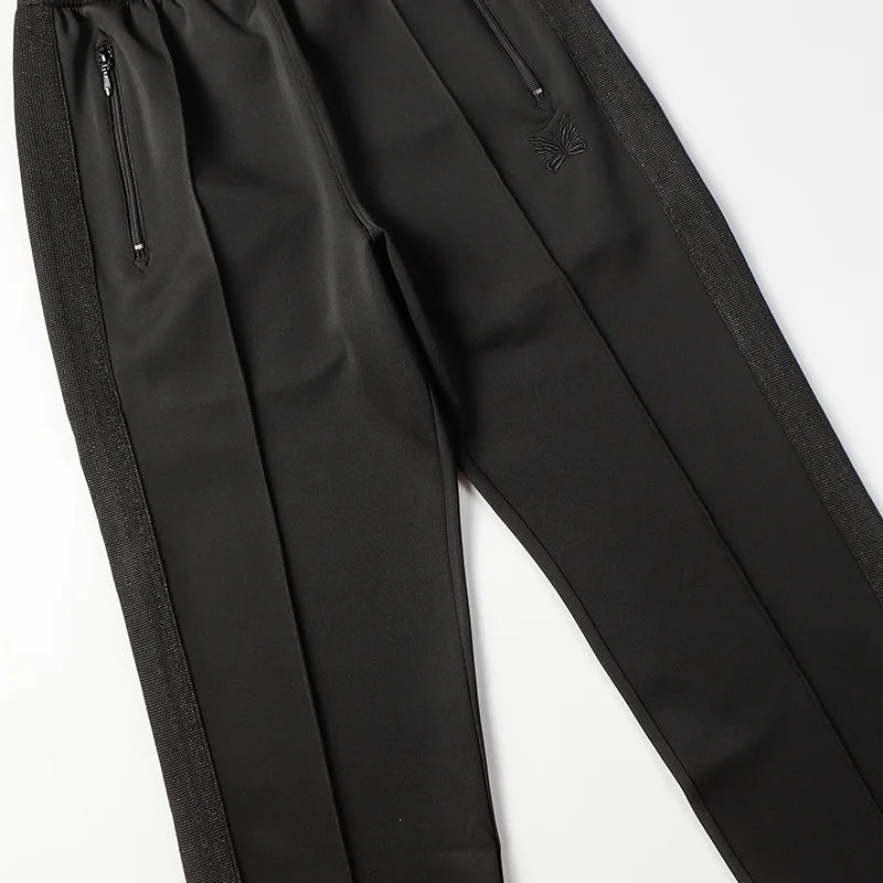 blue pattern embroidery casual motion pants men woman fashion street side edge weaving straight cylinder trousers unique default style 4608