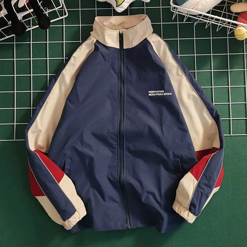 hip hop varsity baseball jackets mens harajuku patchwork color block coats oversized casual loose thin windbreaker jacket unisex unique default style 4352