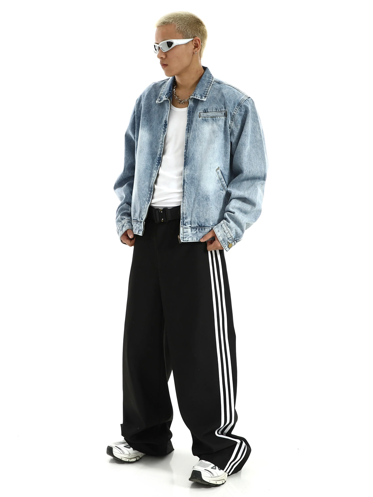 wide shoulder harajuku denim jacket coat mens fashion hip hop distressed washed jeans outerwear casual streetwear jeans jackets unique jeans style 3981