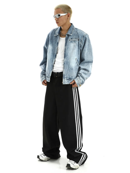 wide shoulder harajuku denim jacket coat mens fashion hip hop distressed washed jeans outerwear casual streetwear jeans jackets unique jeans style 3981