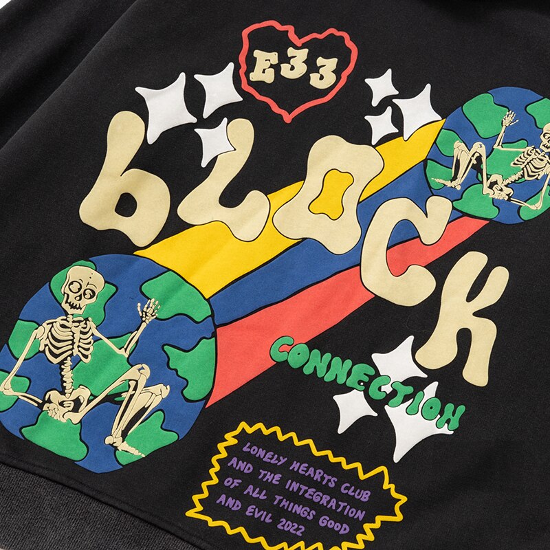 "Run The Block" Unisex Men Women Streetwear Graphic Hoodie Daulet Apparel