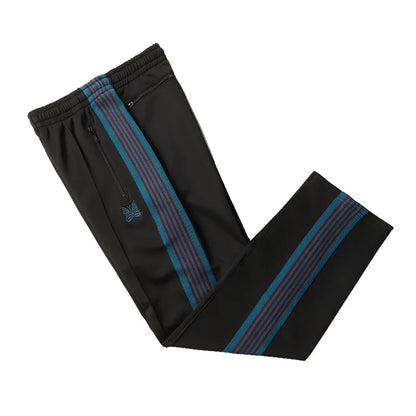black new sweatpants pants men woman zipper drawstring embroidery side edge weaving stripe straight cylinder trousers unique joggers style 5154