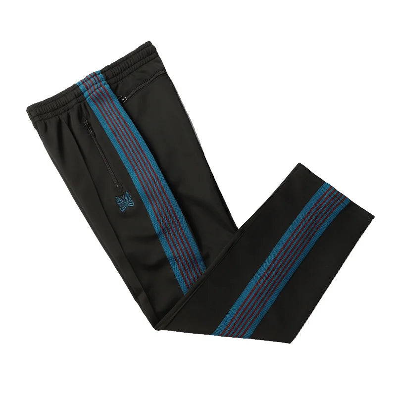 sea blue casual pants men woman loose comfortable side edge weaving stripe embroidery drawstring joggers sweatpants unique joggers style 5080