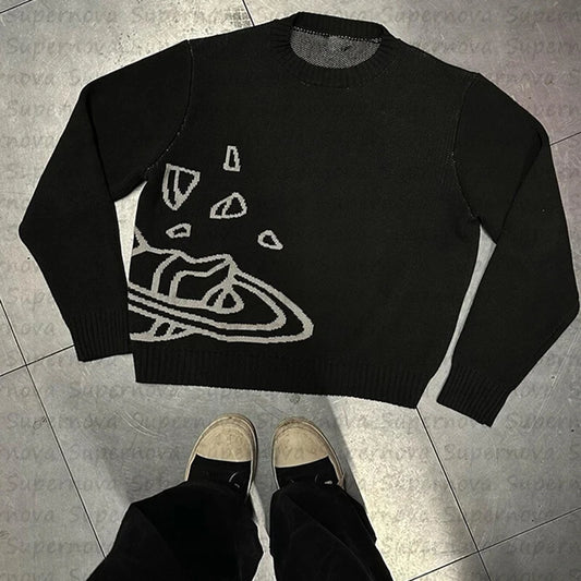 Traf-2024 Women's Sweater zssiibo Official Website Autumn and Winter New Y2K Printed Pattern Couple's Hoodie Women's Wear Street King Limited