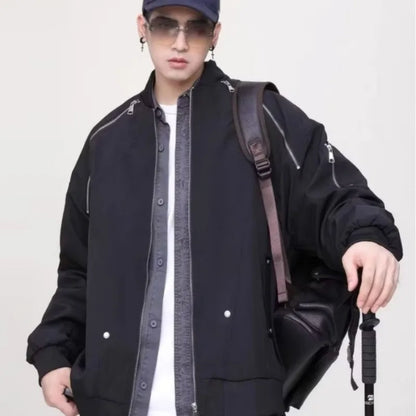 2024 spring american pilot jacket mens multi pocket trendy street loose bomber cardigan couple fashion zipper baseball coats unique default style 2790