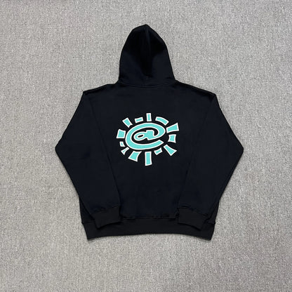 New Autumn Logo Embroidery Black Fleece Hooded Hoodies for Men and Women  Streetwear Baggy Casual Cardigan Zipper Sweatshirts Street King Limited
