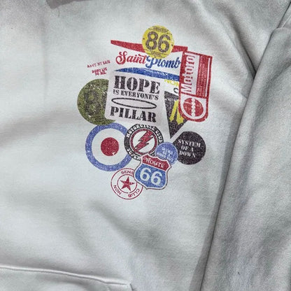 24AW do dirty damage print fleece hoodie Street King Limited