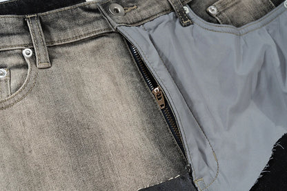 ro style ribbons patchwork gradient stacked wax pants unisex straight streetwear baggy y2k flare jeans oversized loose cargos 1 unique cargo style 946