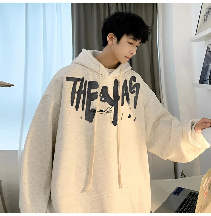 High Street Letter Print Oversized Hoodie Men's New Hip Hop Fashion Hooded Sweatshirt Autumn Y2K Vintage Pullover Hoody Clothes Street King Limited