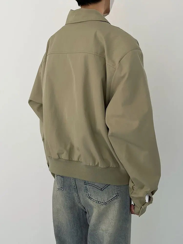Autumn and Winter Korean Style Season Fashionable Retro Airplane Jacket Men's Loose Street Y2K Niche Shoulder Pad Lapel Jacket Street King Limited