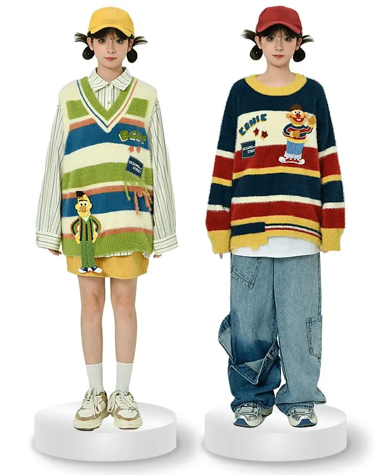 2024 autumn/winter new retro sweater paired with Harajuku pattern t-shirtoversized t-shirt professional choice for warm lining Street King Limited
