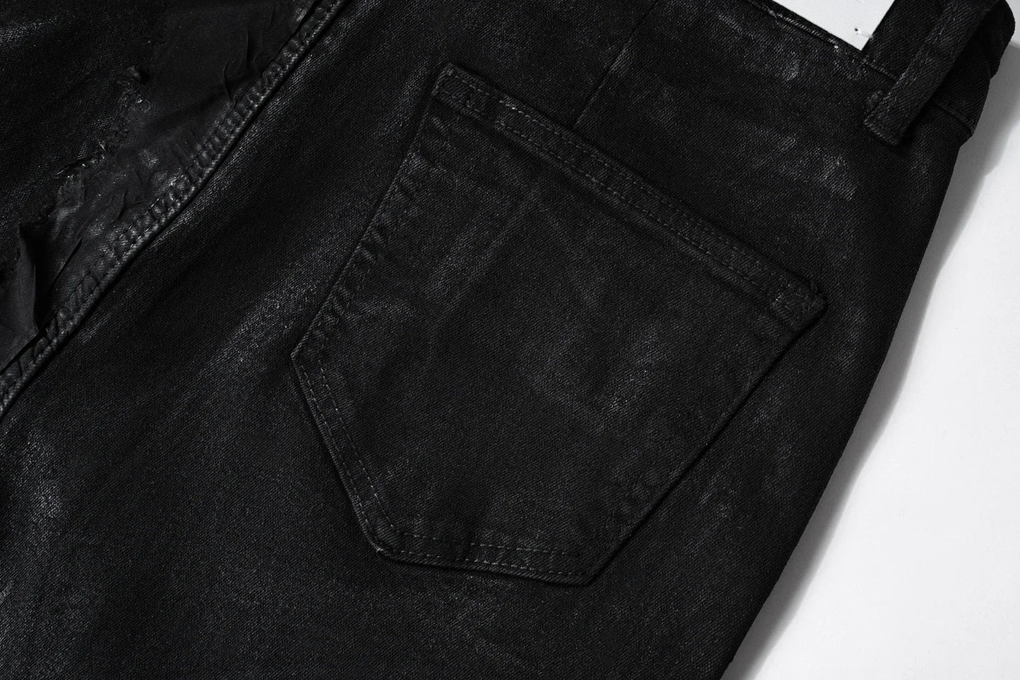 y2k streetwear wax leather strecth jeans for men and women ropa hombre baggy flare pants oversized straight denim trousers unique jeans style 4109