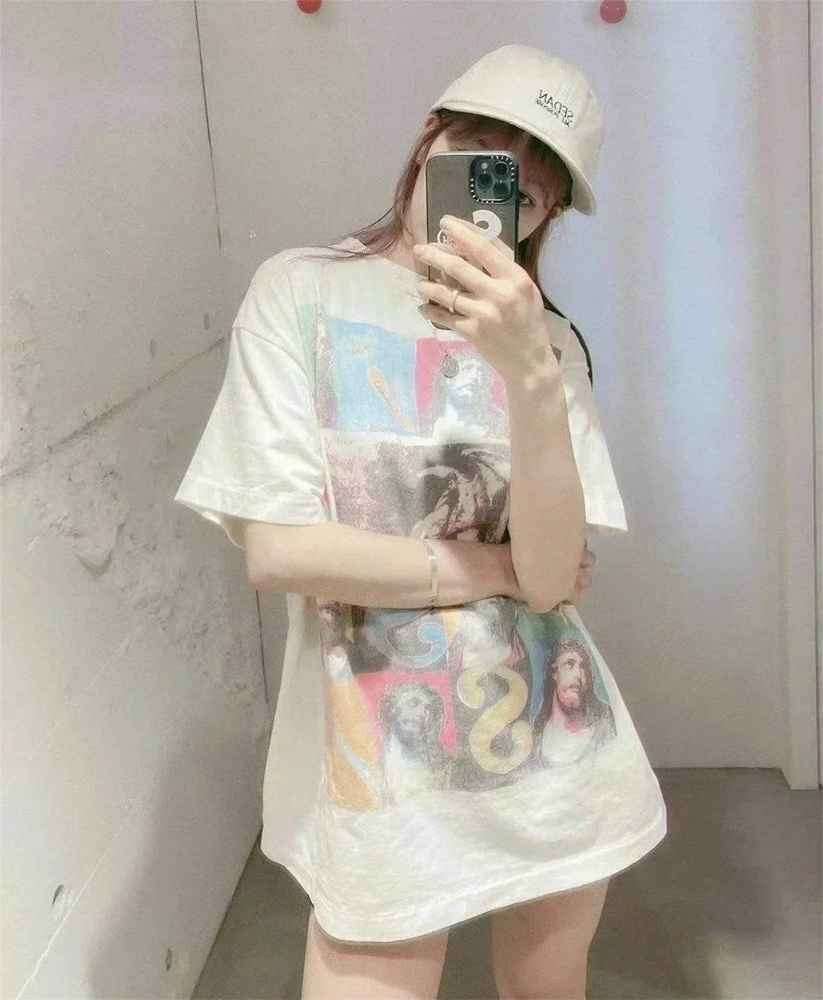Vintage Retro Series VEGES Print High-Street Worn Streetwear Cotton Quality Casual Loose Short Sleeve Tops T-Shirt Street King Limited
