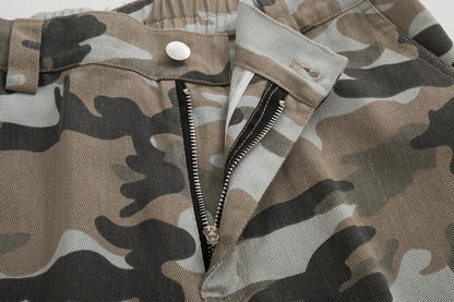 streetwear side pockets camouflage baggy cargo pants men and women straight patchwork casual jeans loose oversize denim trousers unique cargo style 2886