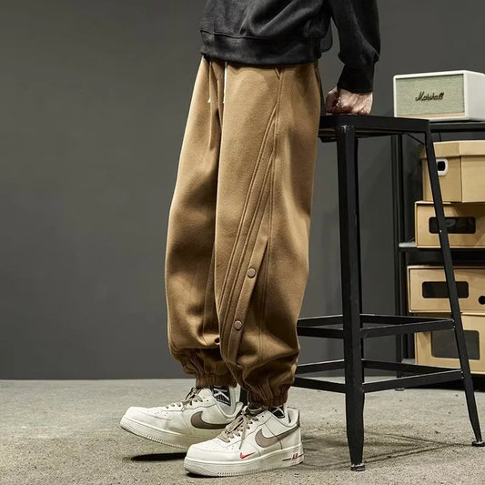 autumn casual joggers sports pants mens high street baggy breasted trousers 2024 new harajuku fashion y2k gym sweatpants sporty tapered joggers