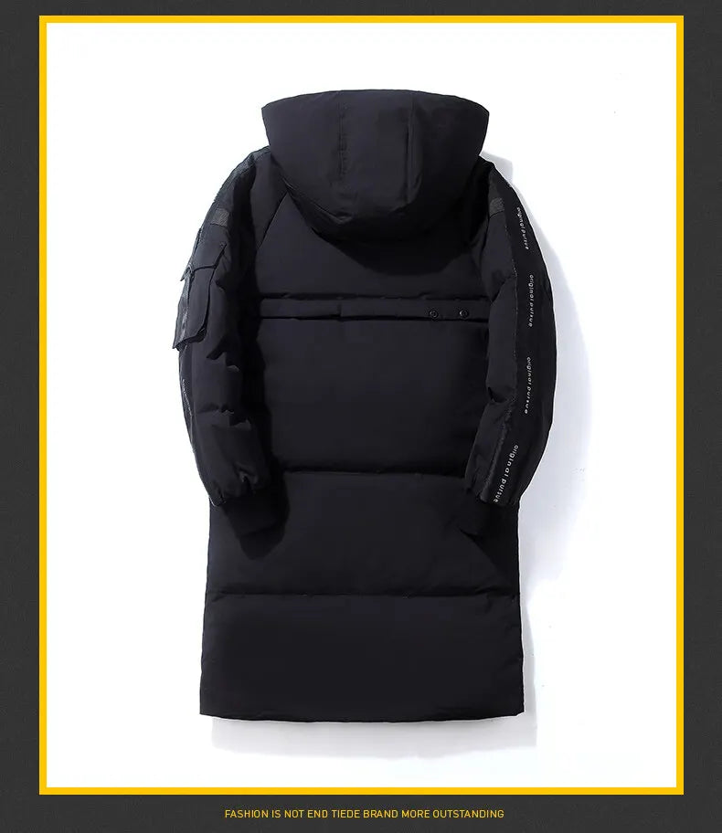 2023 New Winter Men Parka Big Pockets Casual Jacket Hooded Solid Color 2 colors Thicken And Warm hooded Outwear Coat Size 3XL Street King Limited