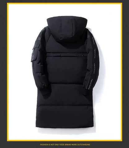 2023 New Winter Men Parka Big Pockets Casual Jacket Hooded Solid Color 2 colors Thicken And Warm hooded Outwear Coat Size 3XL Street King Limited