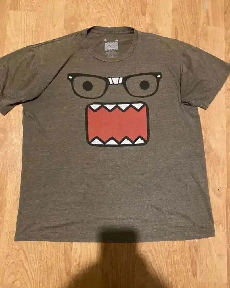 Street Y2K New Fashion Pattern Printing Spot Cotton T-shirt Men Harajuku Hip Hop Retro Joker Short Sleeved Couple Casual T-shirt Street King Limited