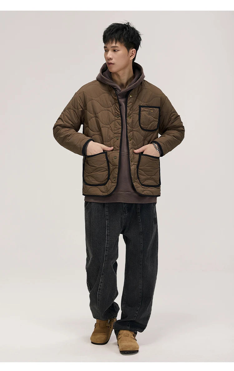 autumn winter quilted jacket men thick plaid blazer jacket commuter man business streetwear fashion suit coat outerwear unique default style 1394