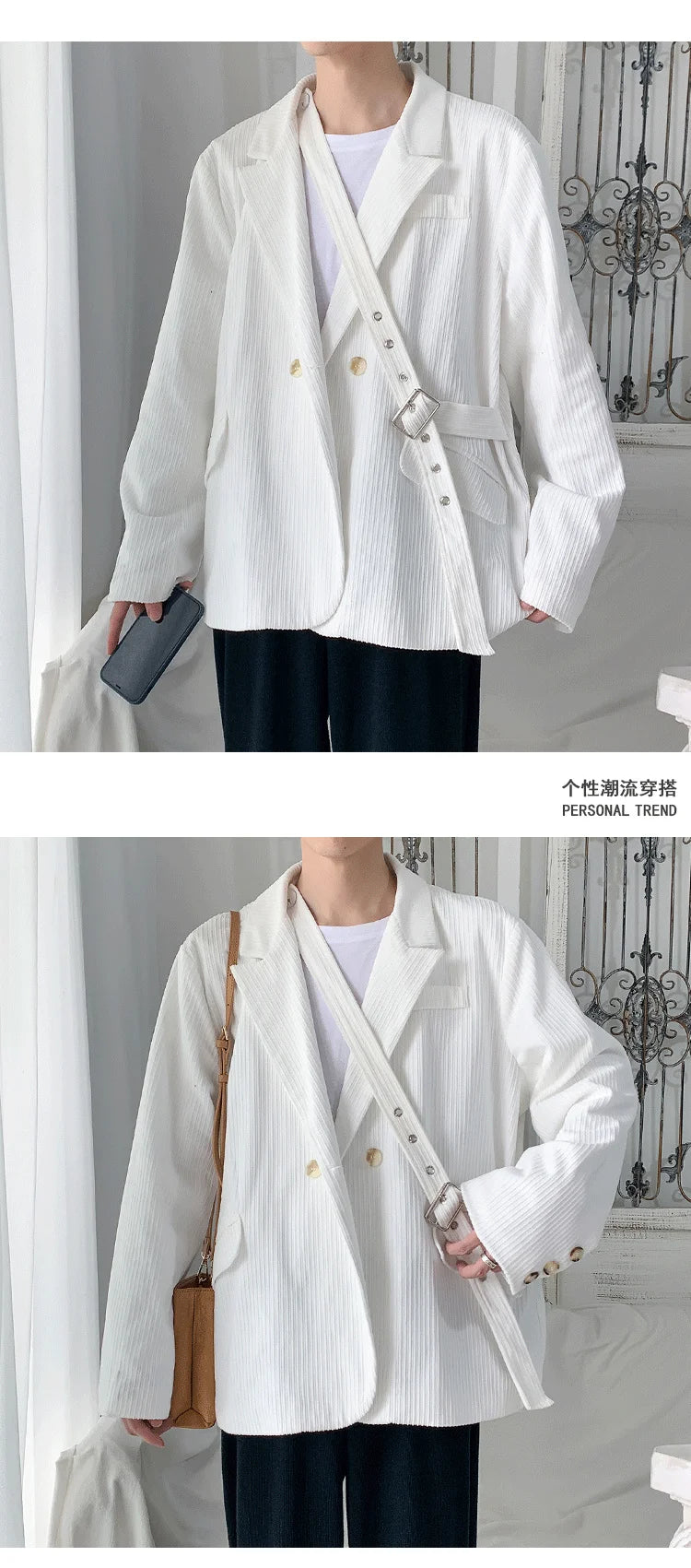Streetwear Men's Fashion Cotton Suit Blazer Breathable And Comfortable 2023 Autumn Street Handsome Casual Oversize Suit Jacket Street King Limited