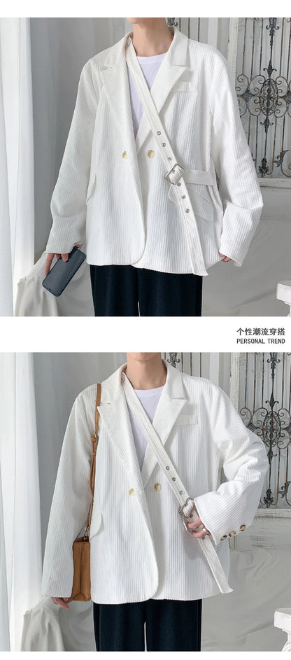 Streetwear Men's Fashion Cotton Suit Blazer Breathable And Comfortable 2023 Autumn Street Handsome Casual Oversize Suit Jacket Street King Limited