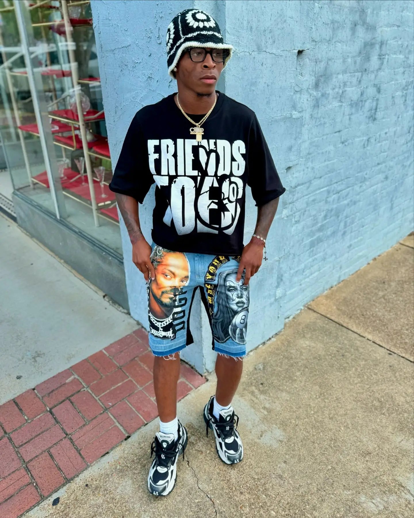 Retro casual Gothic letter pattern printed oversized T-shirt men's Y2K street hip-hop loose and versatile short sleeved shirt Street King Limited