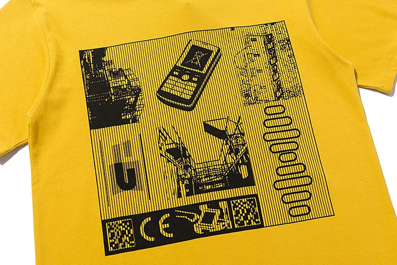 C.E T-shirts Men Woman Good Quality Cotton Casual Loose Vintage Abstract Face Printing Summer O-Neck CAVEMPT Top Tee Street King Limited