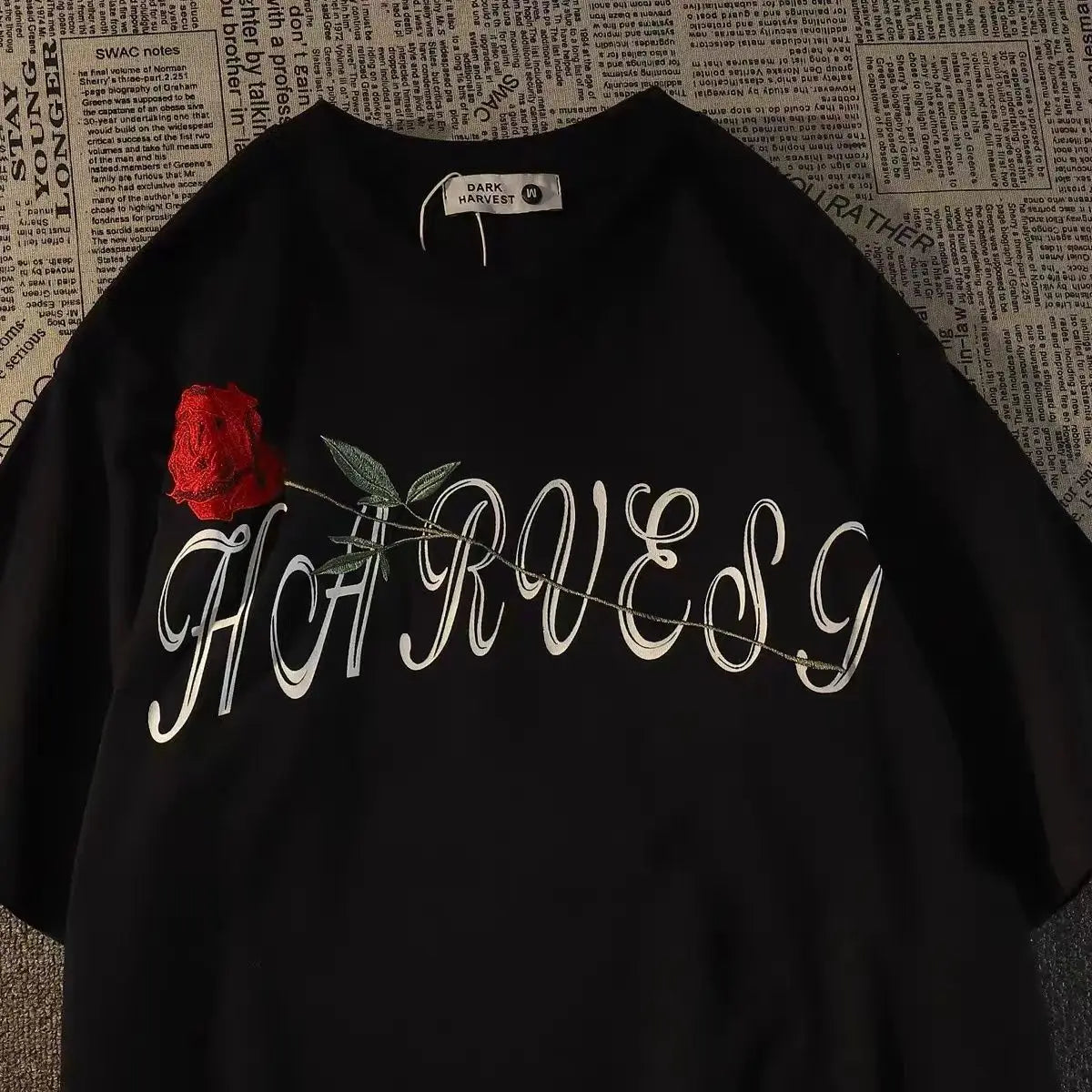 Pure cotton American retro dark skeleton short-sleeved T-shirts for men and women summer ins loose street style couple y2k tops Street King Limited